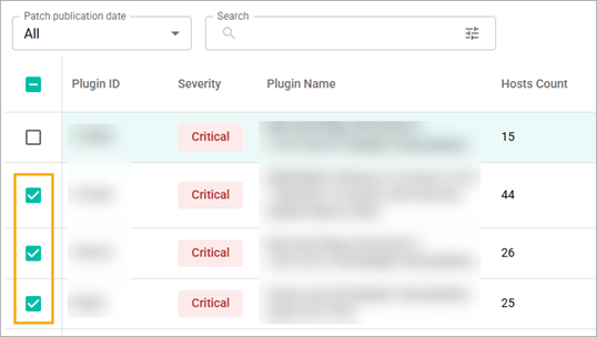 Select the checkboxes near the needed items